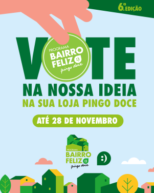 A CERCIOEIRAS &eacute; uma das entidades finalistas da 6.&ordf; edi&ccedil;&atilde;o do Programa Bairro Feliz, do Pingo Doce, com a causa &laquo;Apoiar Quem Cuida&raquo;, em vota&ccedil;&atilde;o na loja do Pingo Doce de Tercena, a partir de 27 de outubro a 28 de novembro